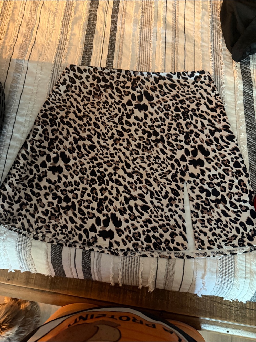 Princess Polly Leopard Print A-Line Mini Skirt - Black & Cream